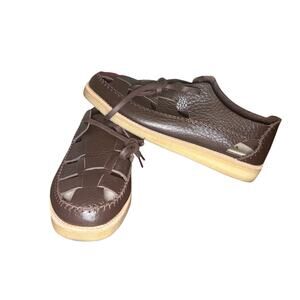 SAMPLE Ronnie Fieg x Clarks 8th Street Ridgevale Leather Shoes Size 9 - Brown